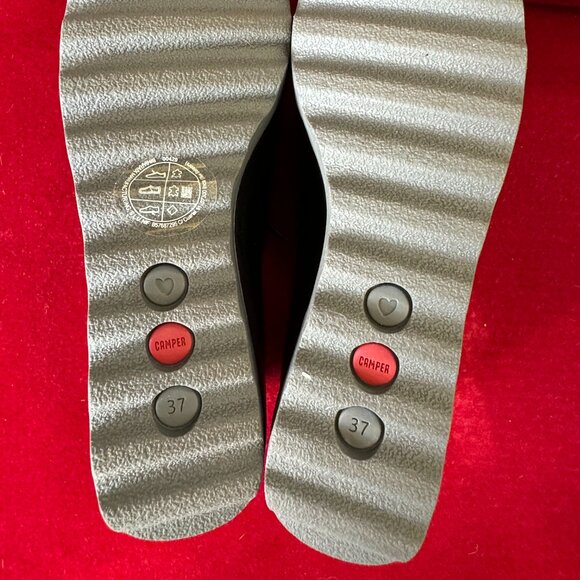 𝅺CAMPER LAIKA BLACK LEATHER OXFORDS SHOES - Picture 7 of 8